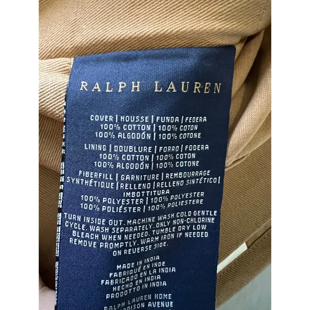 Ralph Lauren Cromwell Quilted Euro Sham Equestrian Old Money Preppy 26x26 NEW